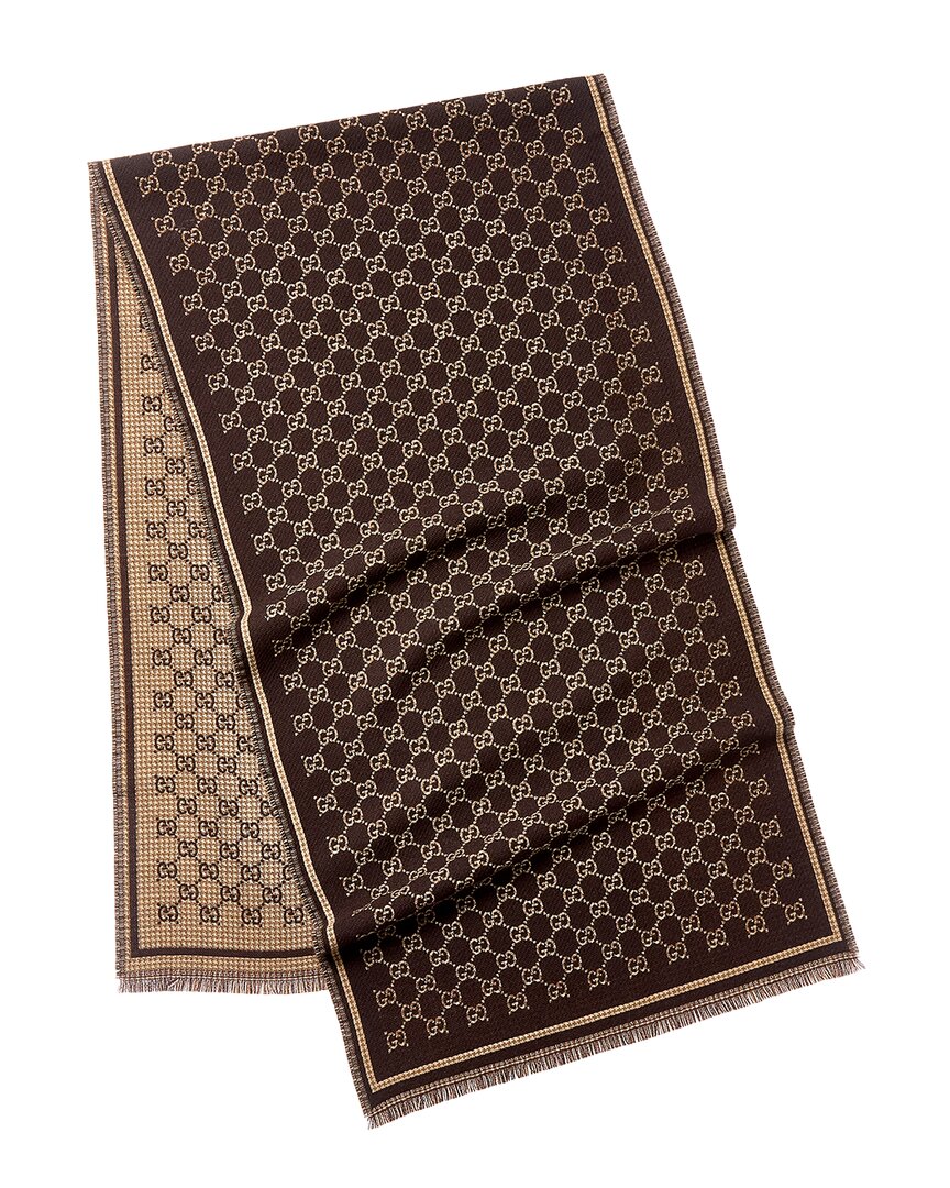 Gucci Gg Jacquard Wool Scarf
