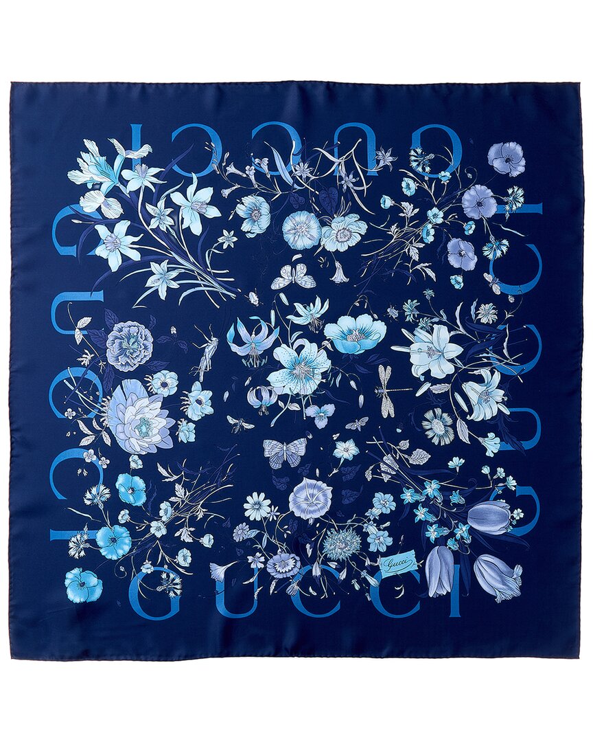 Gucci Flora Print Silk Scarf