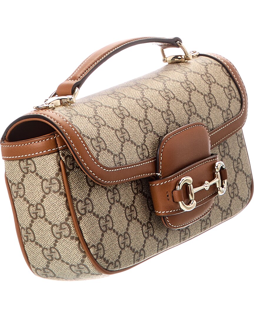 Gucci Horsebit 1955 Soft Small Top Handle Gg Supreme Canvas & Leather Shoulder