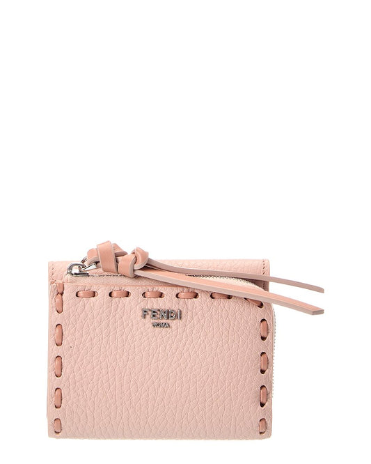 Fendi Peekaboo Micro Leather Trifold Wallet