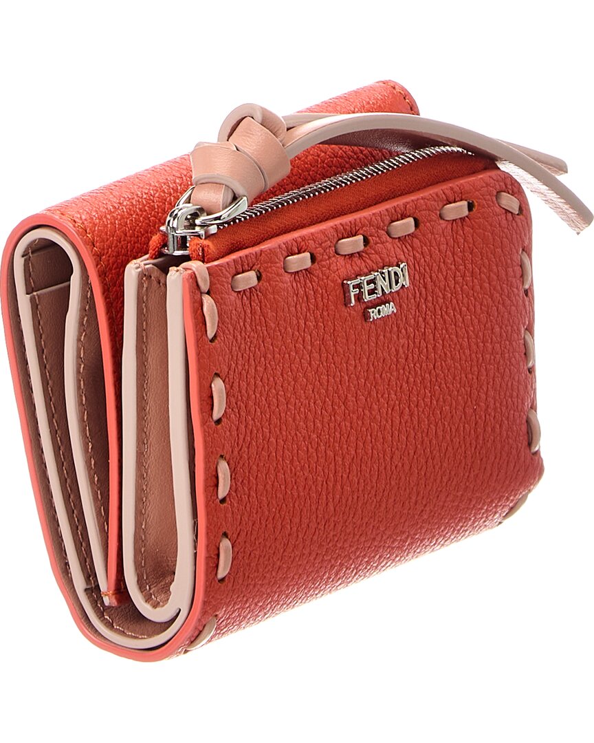 Fendi Peekaboo Micro Leather Trifold Wallet
