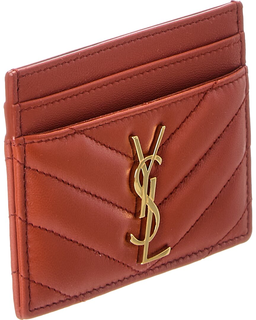 Saint Laurent Monogram Matelasse Leather Card Holder