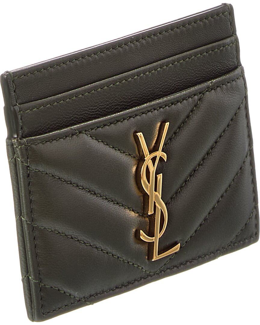 Saint Laurent Monogram Matelasse Leather Card Holder