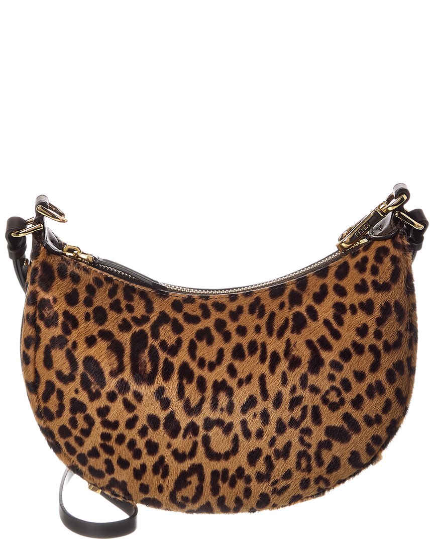 Fendi Fendigraphy Mini Ff Haircalf Hobo Bag