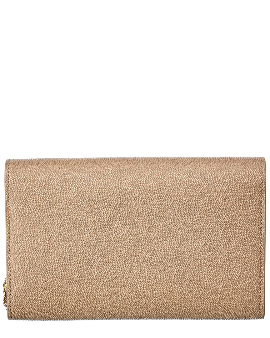 Saint Laurent Uptown Embossed Leather Wallet On Chain