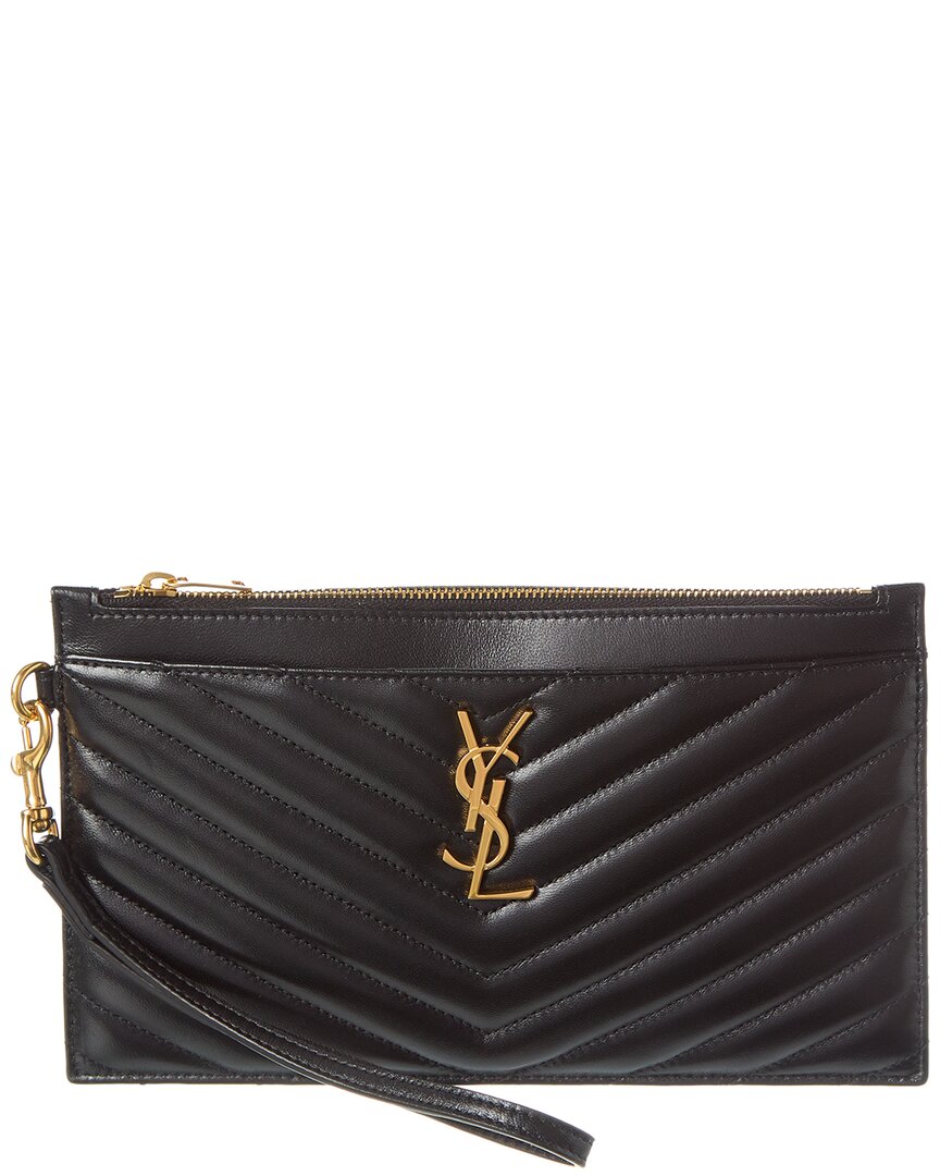 Saint Laurent Cassandre Large Zipped Leather Pouch