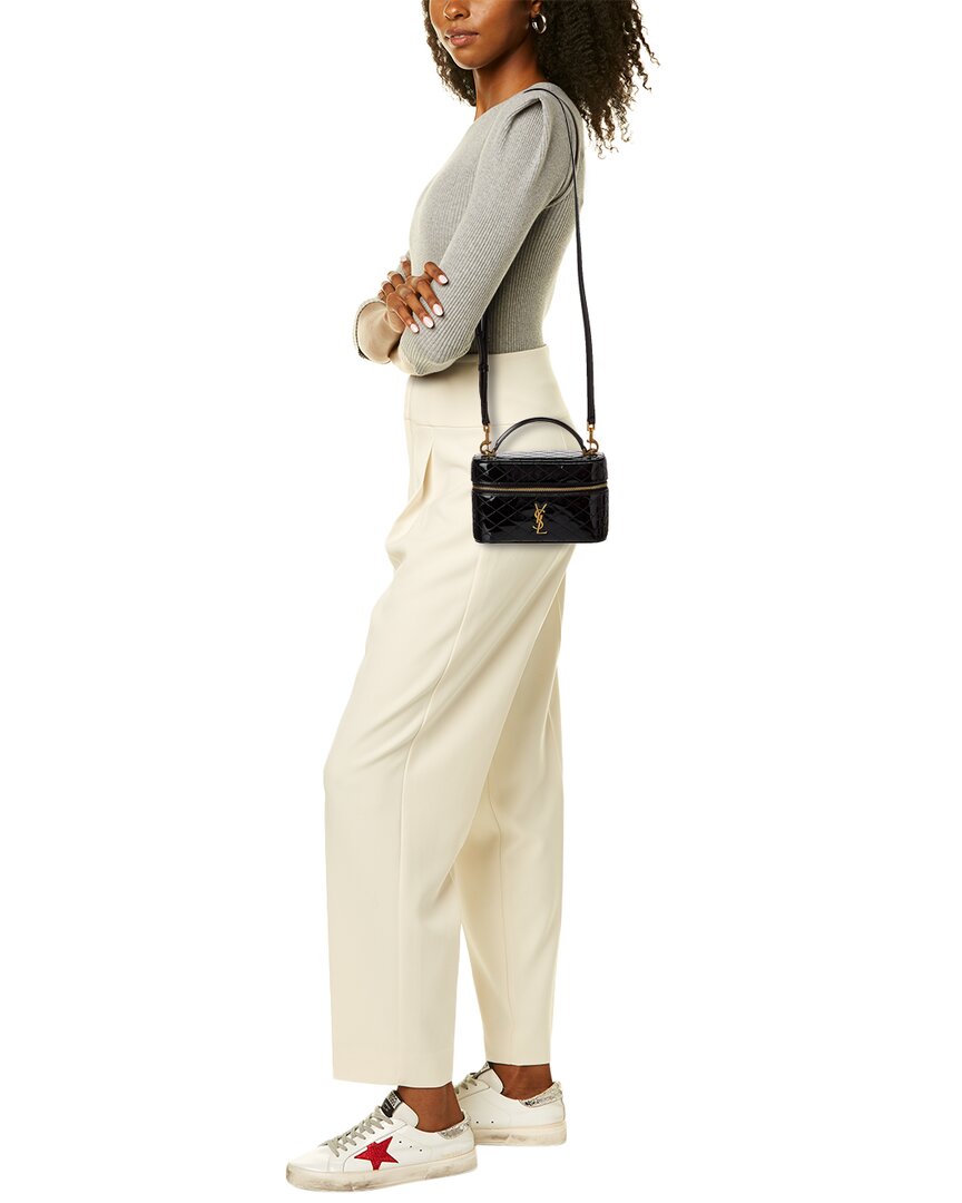 Saint Laurent Gaby Quilted Patent Vanity Bag