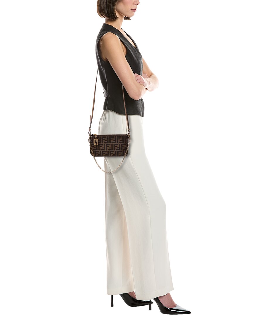 Fendi Baguette Ff Jacquard Pouch