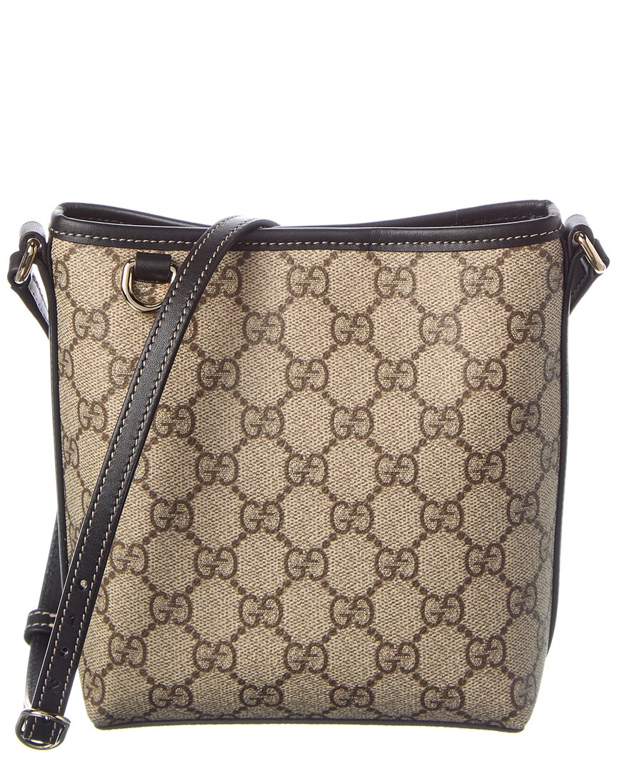 Gucci Gg Emblem Nano Gg Supreme Canvas & Leather Bucket Bag