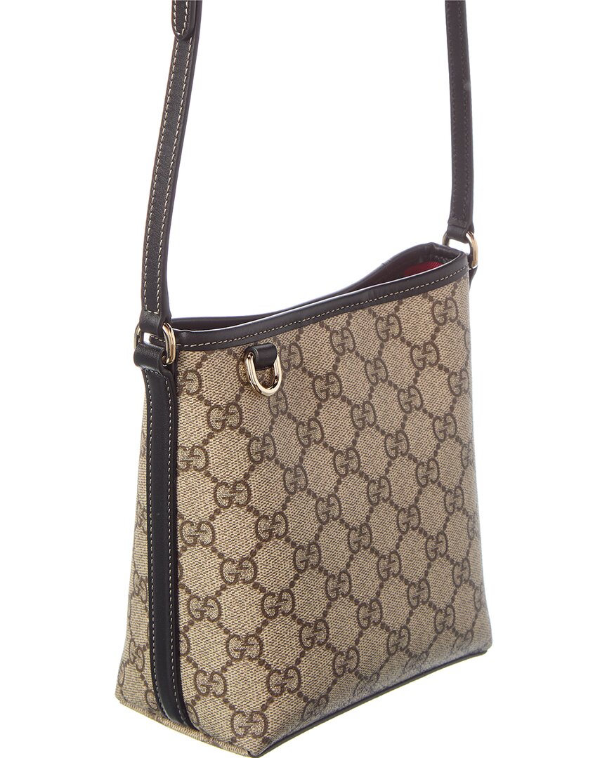 Gucci Gg Emblem Nano Gg Supreme Canvas & Leather Bucket Bag
