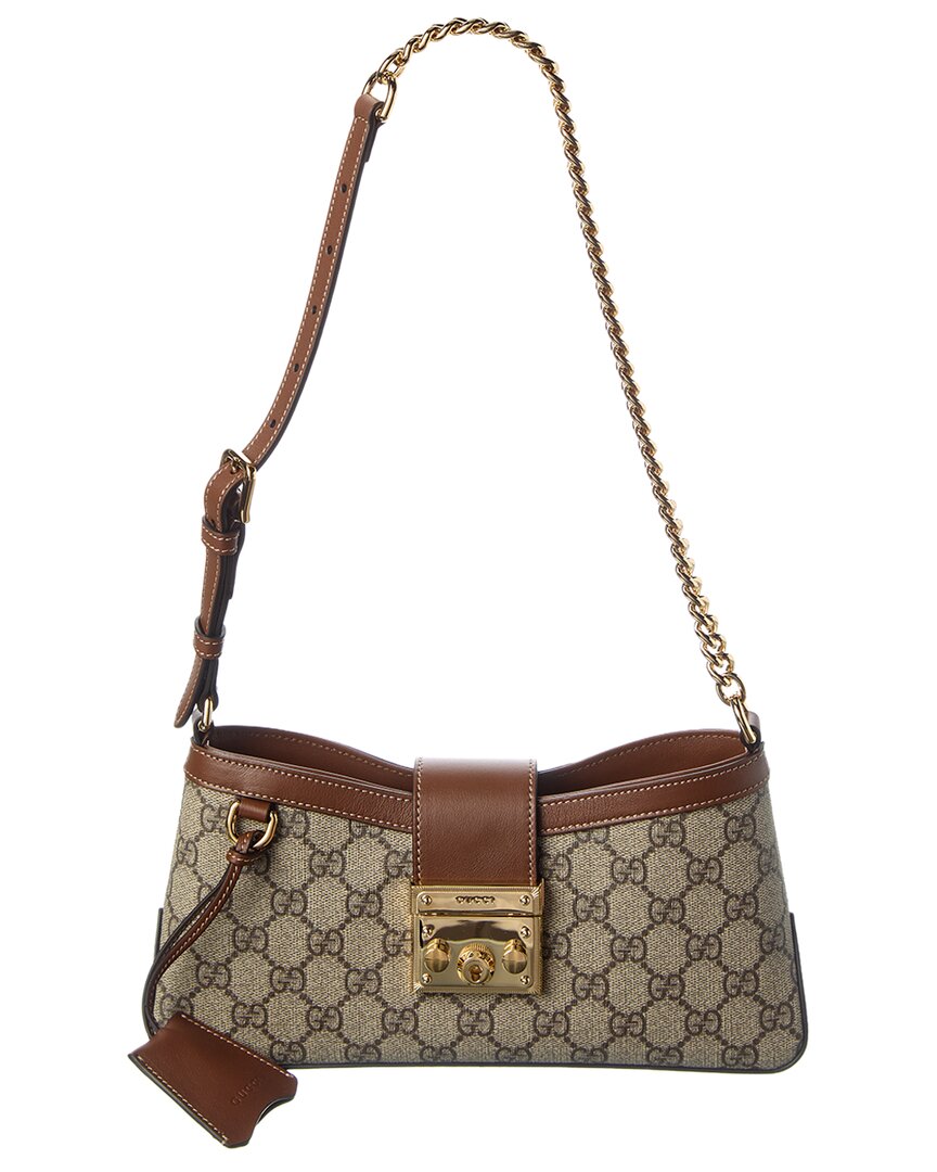 Gucci Small Gg Supreme Canvas & Leather Hobo Bag