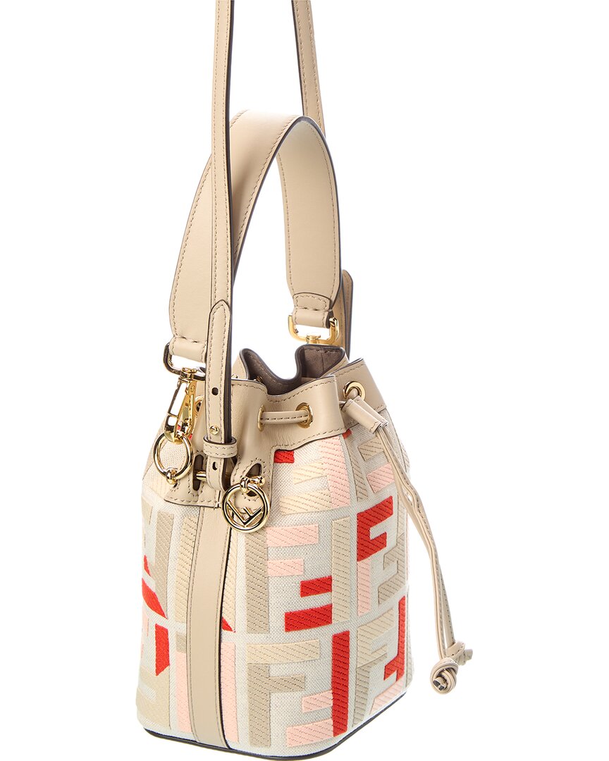 Fendi Mon Tresor Mini Canvas & Leather Bucket Bag
