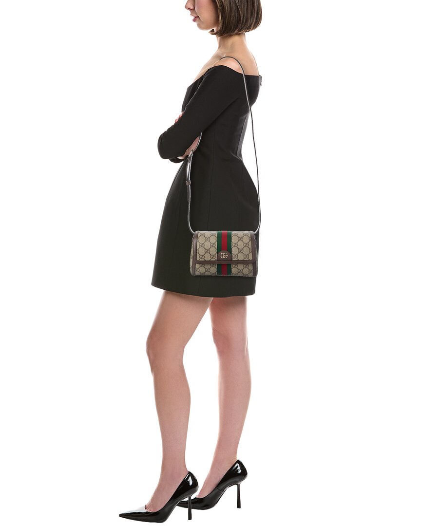 Gucci Ophidia Mini Gg Supreme Canvas & Leather Shoulder Bag