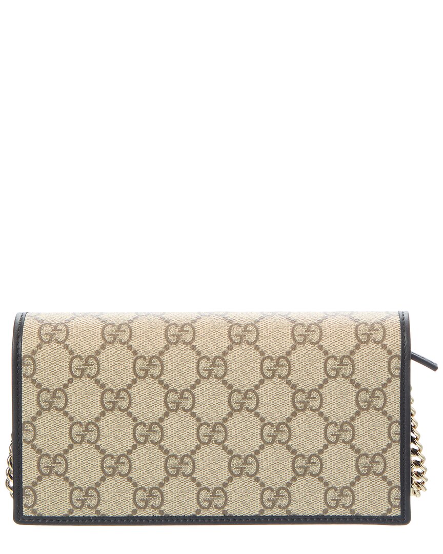 Gucci Horsebit 1955 Gg Supreme Canvas & Leather Wallet On Chain