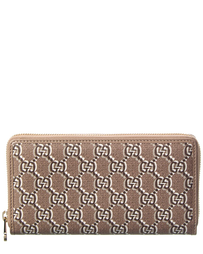 Gucci Gg Shadow Canvas & Leather Zip Around Wallet