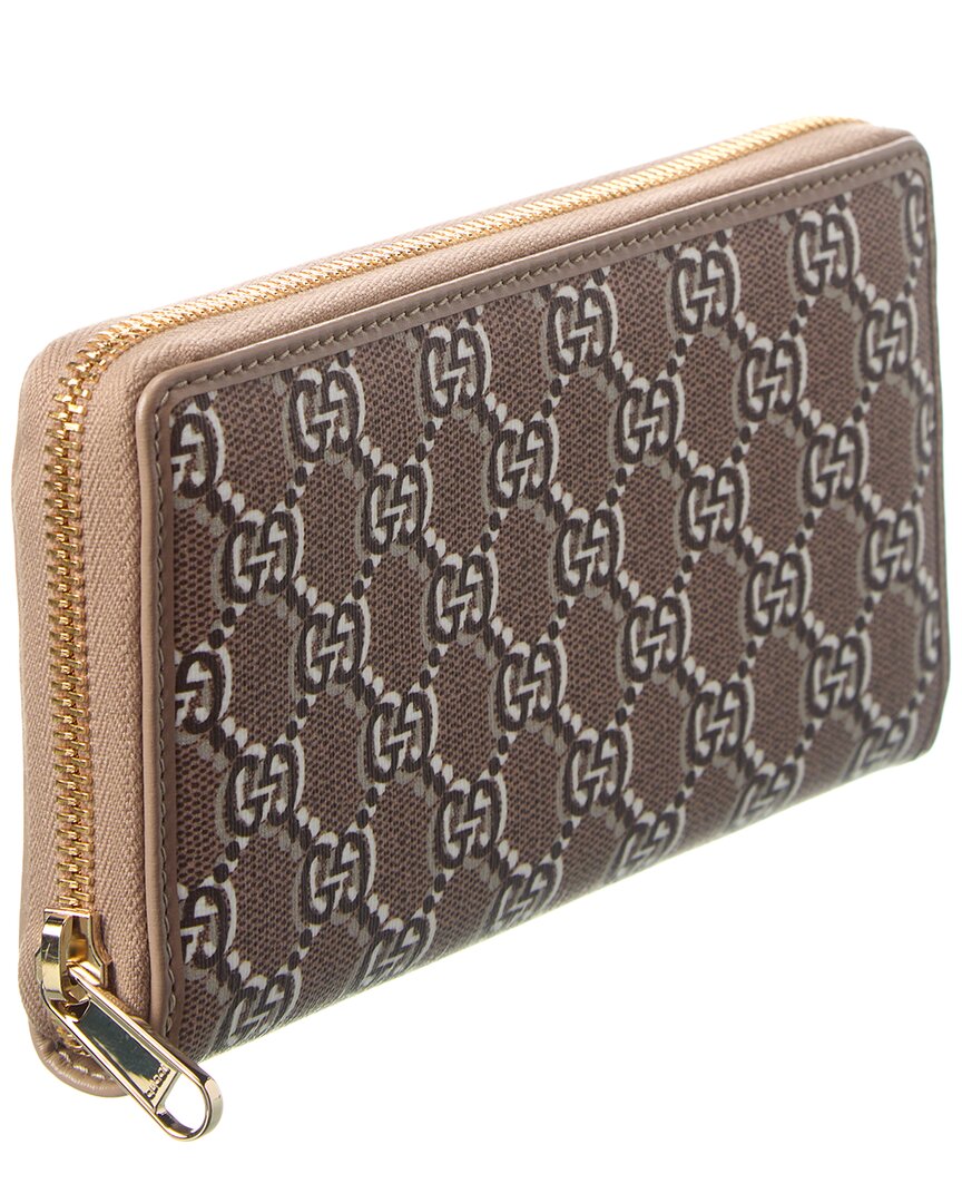 Gucci Gg Shadow Canvas & Leather Zip Around Wallet