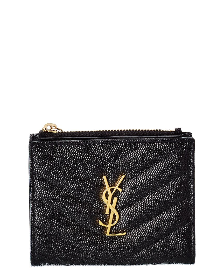 Saint Laurent Monogram Leather Card Holder