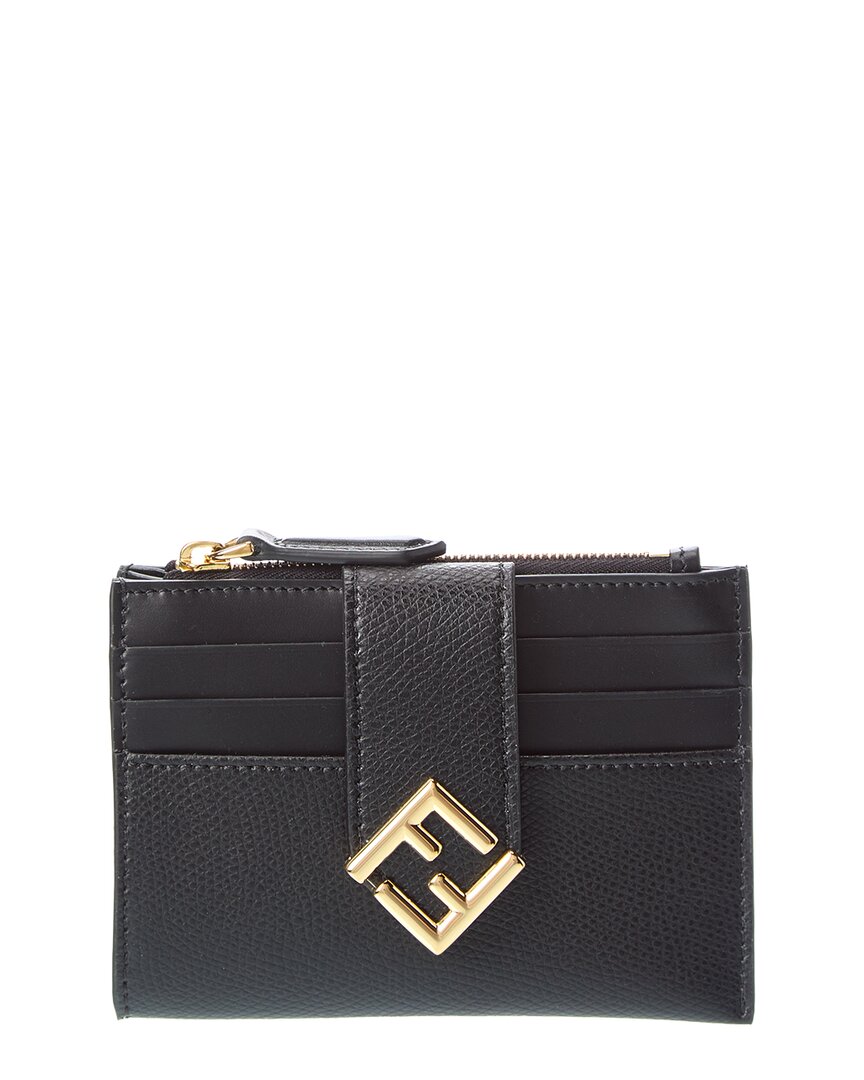 Fendi Ff Diamonds Zip Leather Card Case