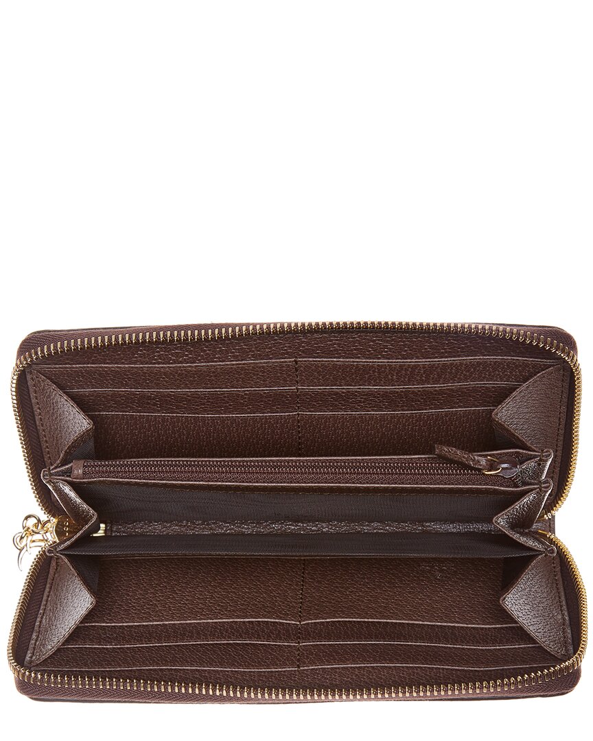 Gucci Ophidia Gg Supreme Canvas & Leather Zip Around Wallet