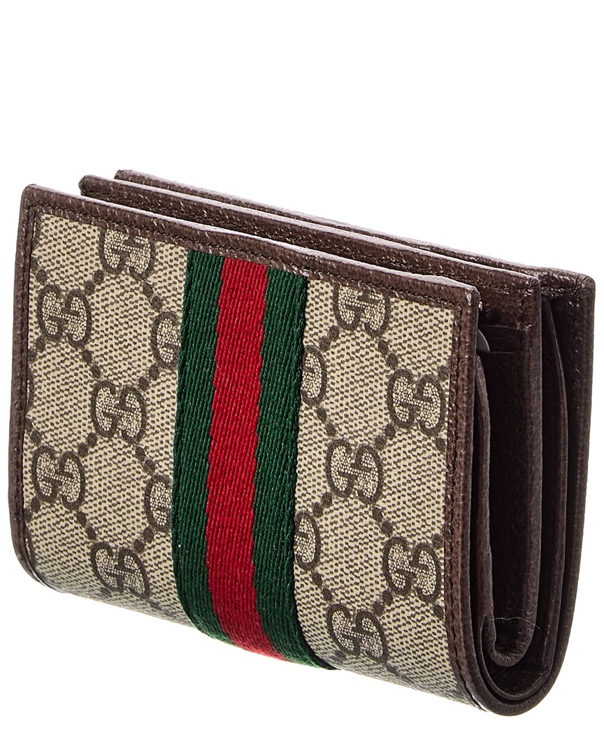 Gucci Ophidia Small Gg Supreme Canvas & Leather Card Case