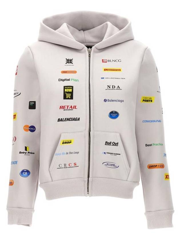 Luxury Balenciaga Trending 2026 Business English Zip-Up Hoodie Offwhite