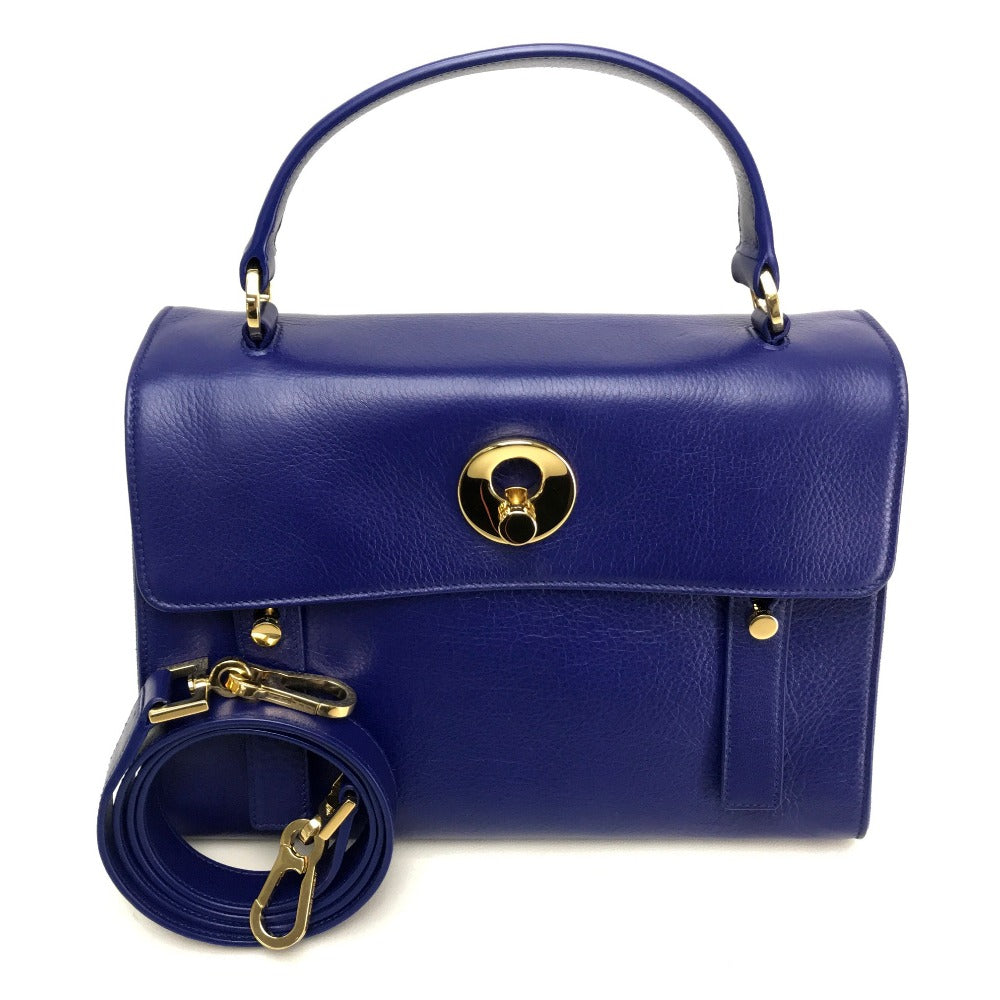 SAINT LAURENT PARIS Handbag leather blue MUSE TWO Women