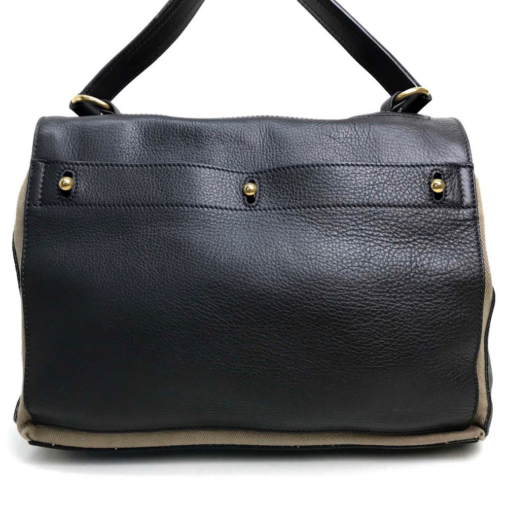 YVES SAINT LAURENT Handbag 229680 Canvas / leather dark gray x beige Muse toe one belt Women