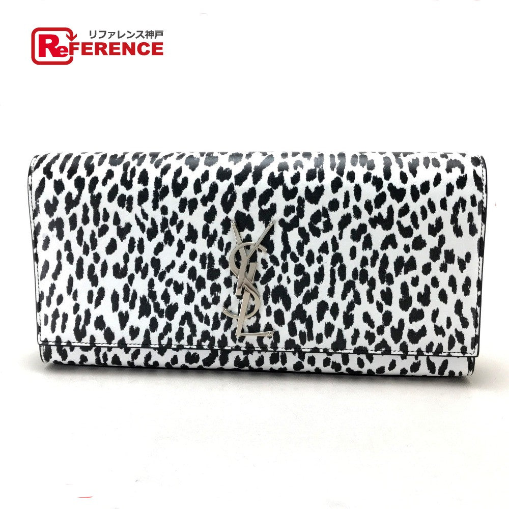 SAINT LAURENT PARIS Clutch bag 326079 Calf leather black Cassandra Leopard Women