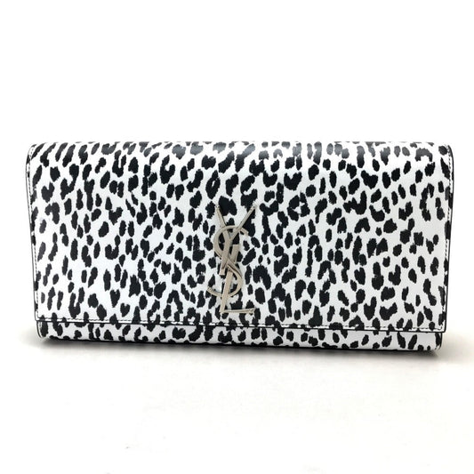 SAINT LAURENT PARIS Clutch bag 326079 Calf leather black Cassandra Leopard Women