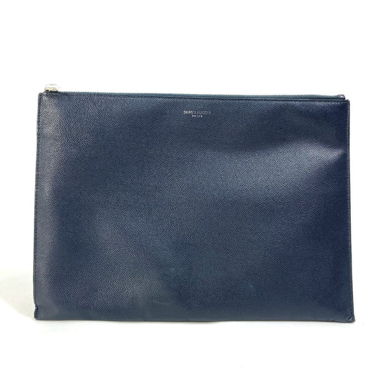 SAINT LAURENT PARIS Clutch bag 397294 leather Dark navy Pouch Classic Saint Laurent Mini Zip Tablet Sleeve mens