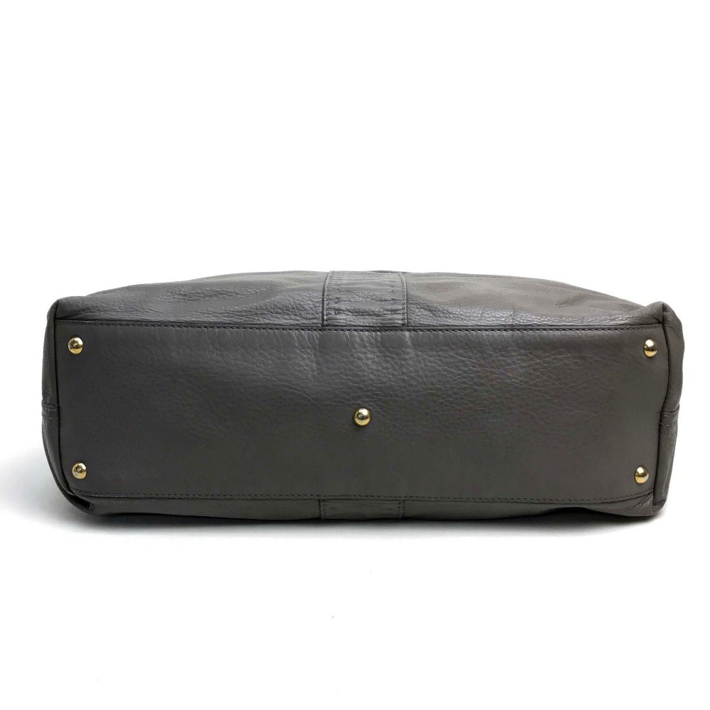 YVES SAINT LAURENT Tote Bag leather Charcoal gray type reversible sack double Women