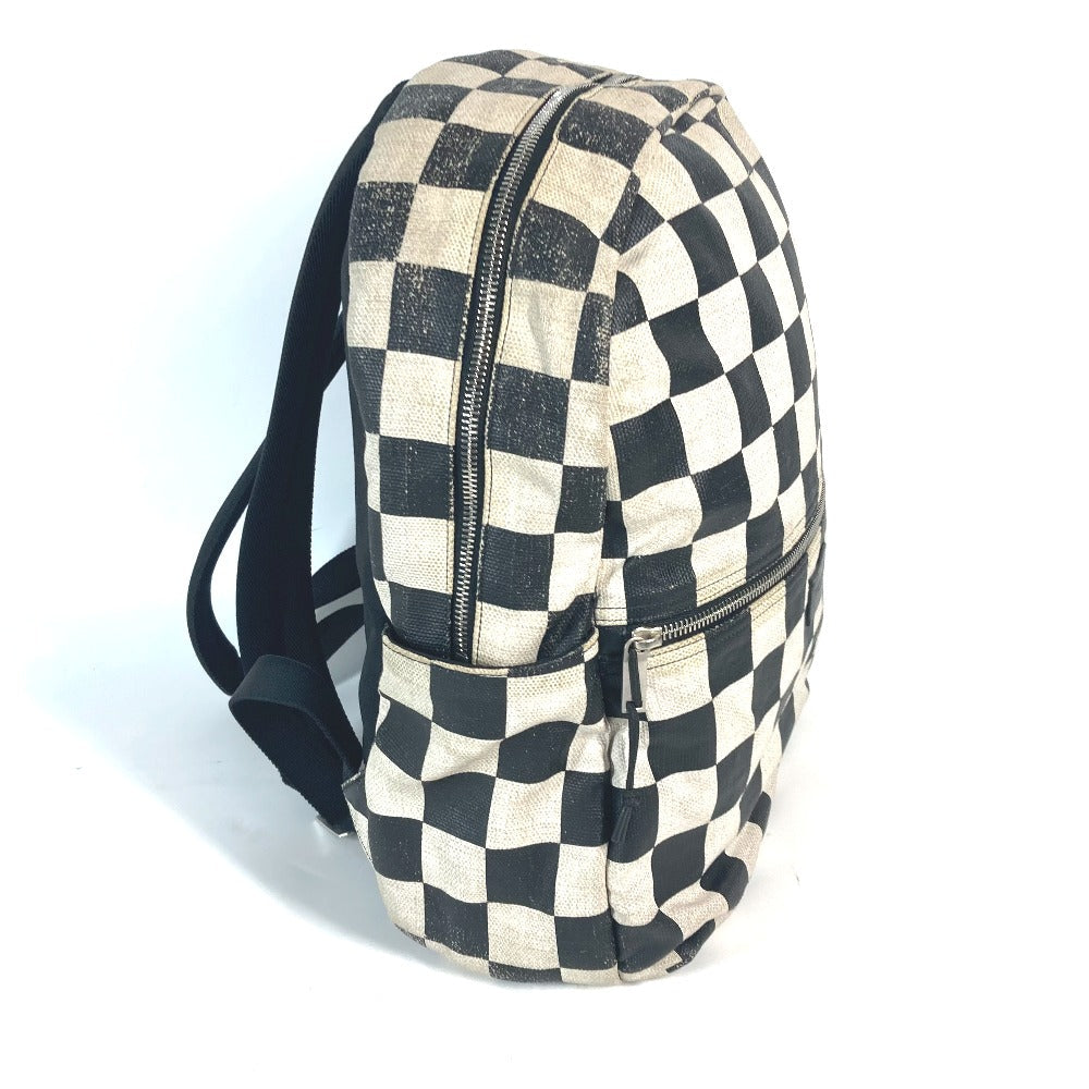 SAINT LAURENT PARIS Backpack 609109 Leather / coated canvas beige Grid pattern mens