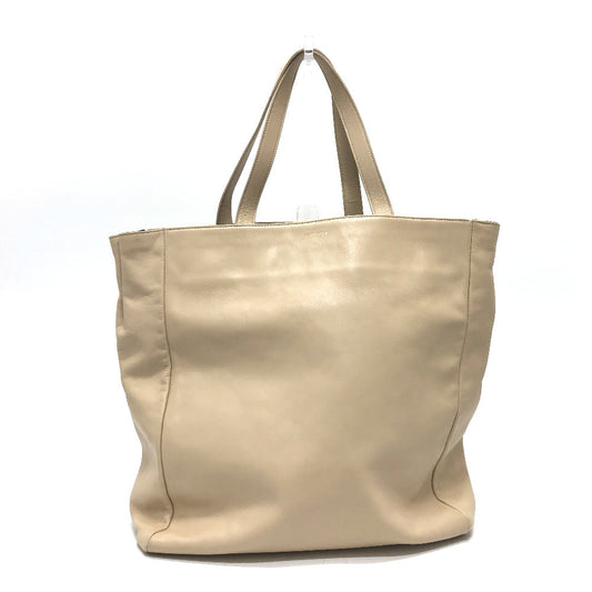 SAINT LAURENT PARIS Tote Bag leather beige logo Women