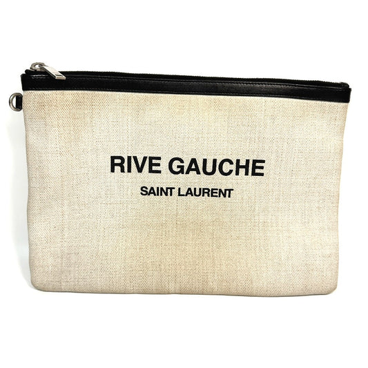 SAINT LAURENT PARIS Clutch bag 565722 Coated canvas, leather gray Pouch RIVE GAUCHE mens