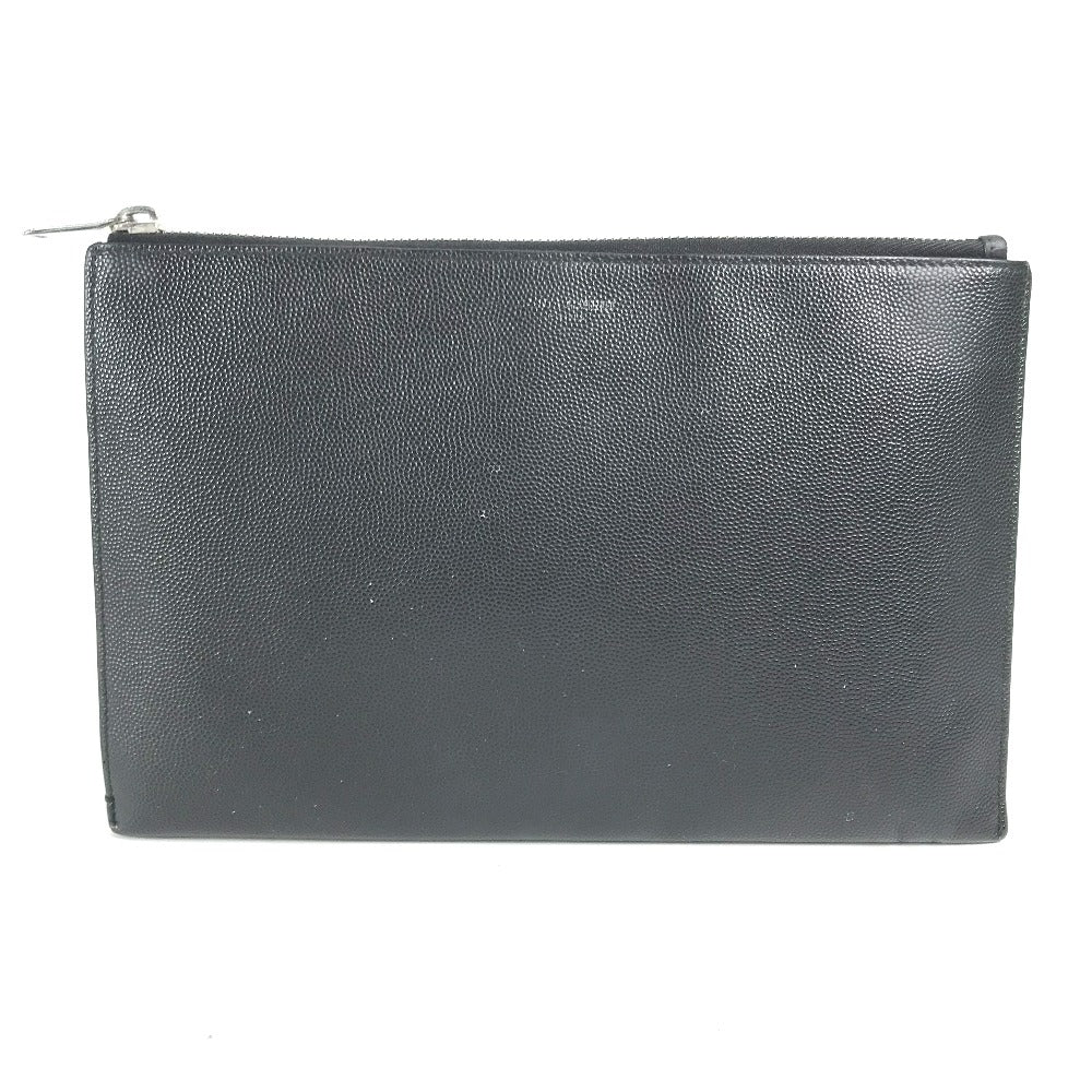 SAINT LAURENT PARIS Clutch bag 375950 leather black pouch bag logo mens