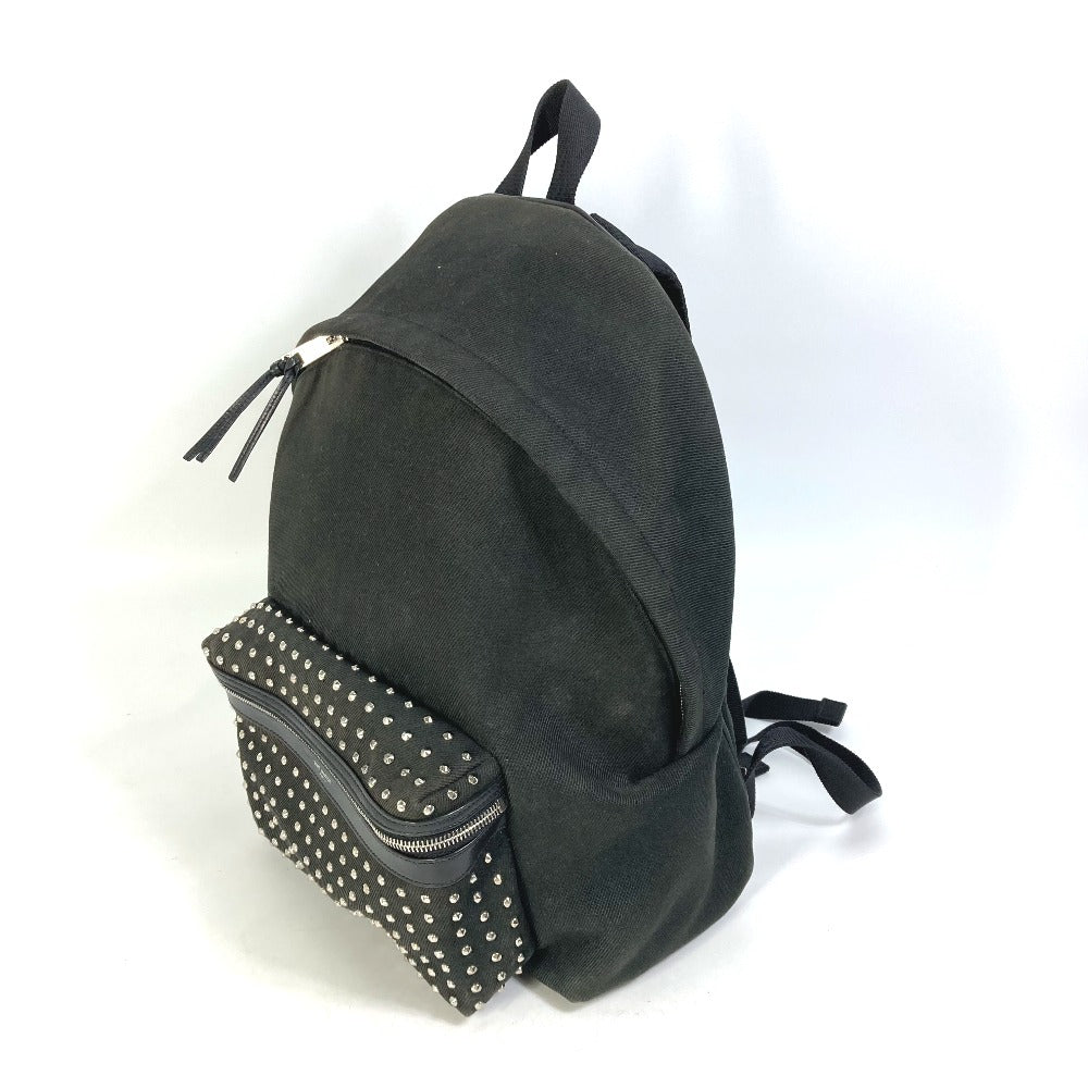 SAINT LAURENT PARIS Backpack 360206 canvas black Bag bag Studs unisex(Unisex)