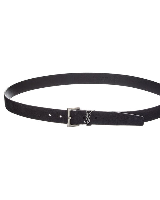 Saint Laurent Cassandre Suede Belt