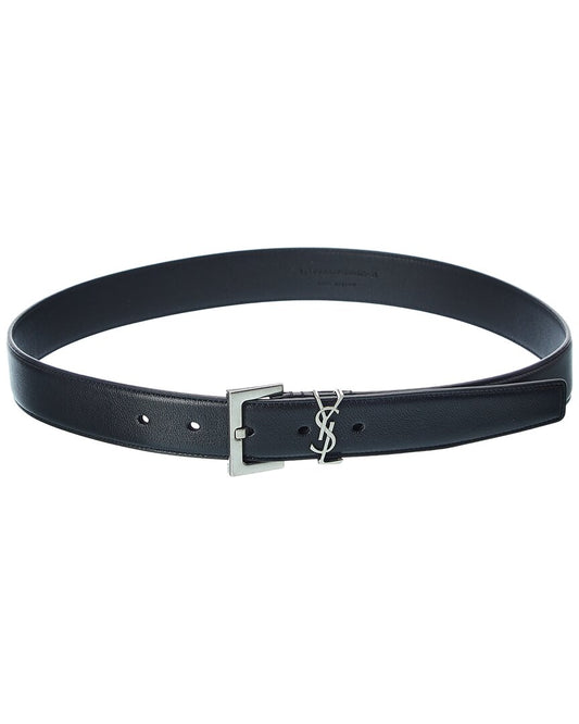 Saint Laurent Monogram Leather Belt