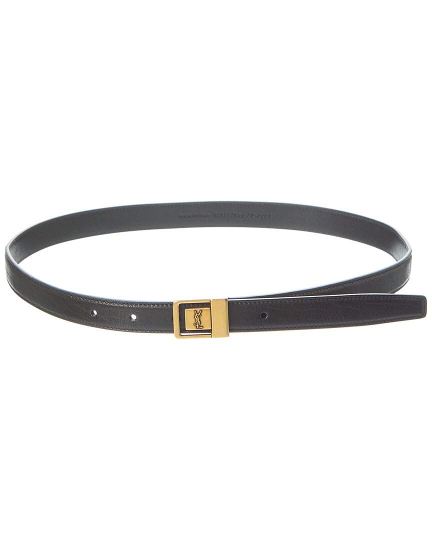 Saint Laurent La 66 Buckle Thin Leather Belt