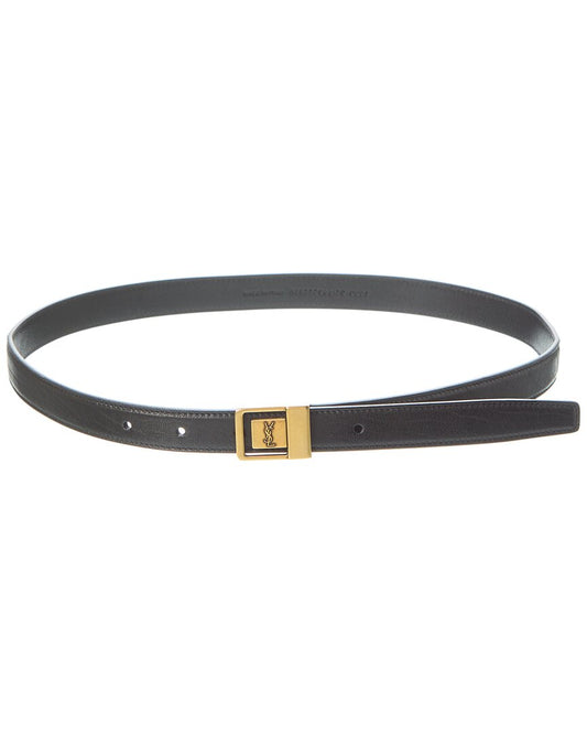Saint Laurent La 66 Buckle Thin Leather Belt