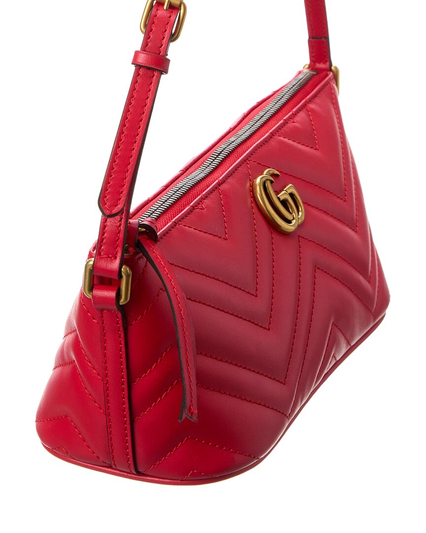 Gucci Gg Marmont Leather Shoulder Bag, Red