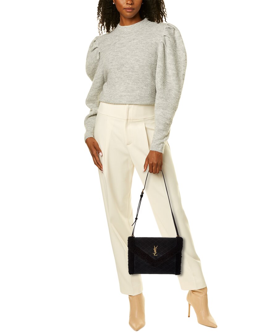 Saint Laurent Gaby Suede & Shearling Shoulder Bag