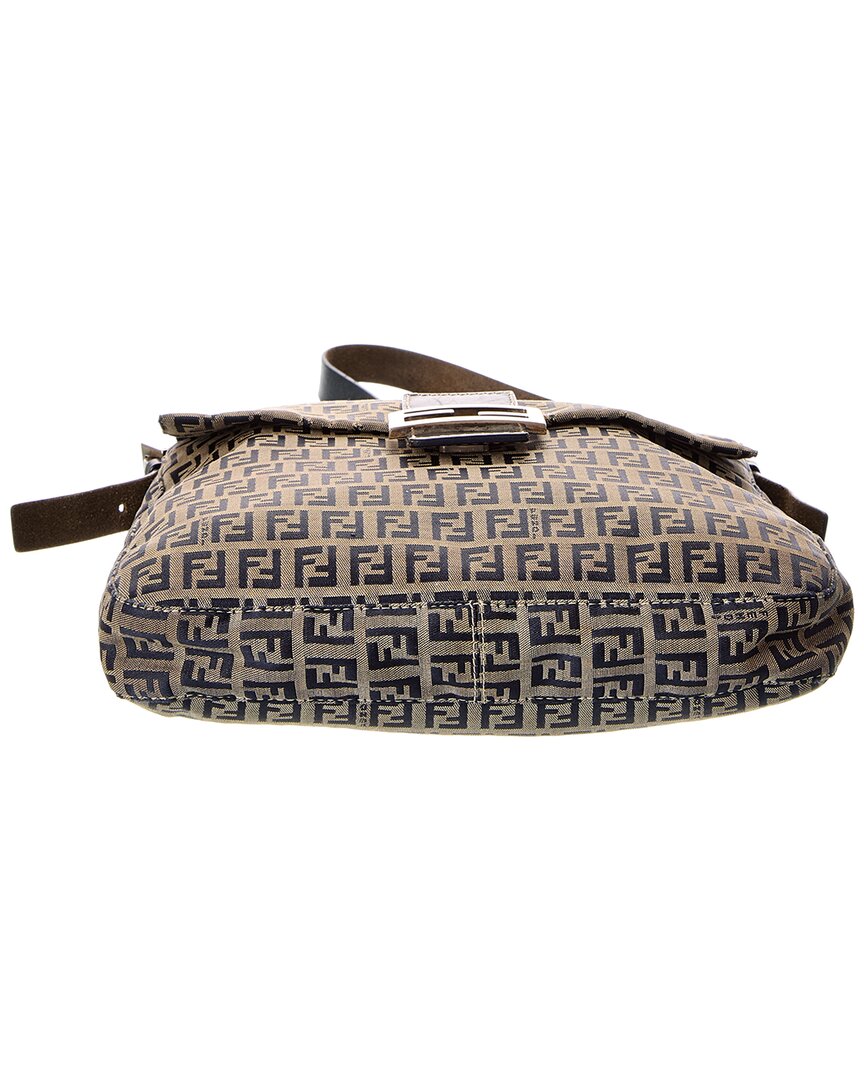 Fendi Blue Zucca-Print Canvas Mamma Baguette ( )