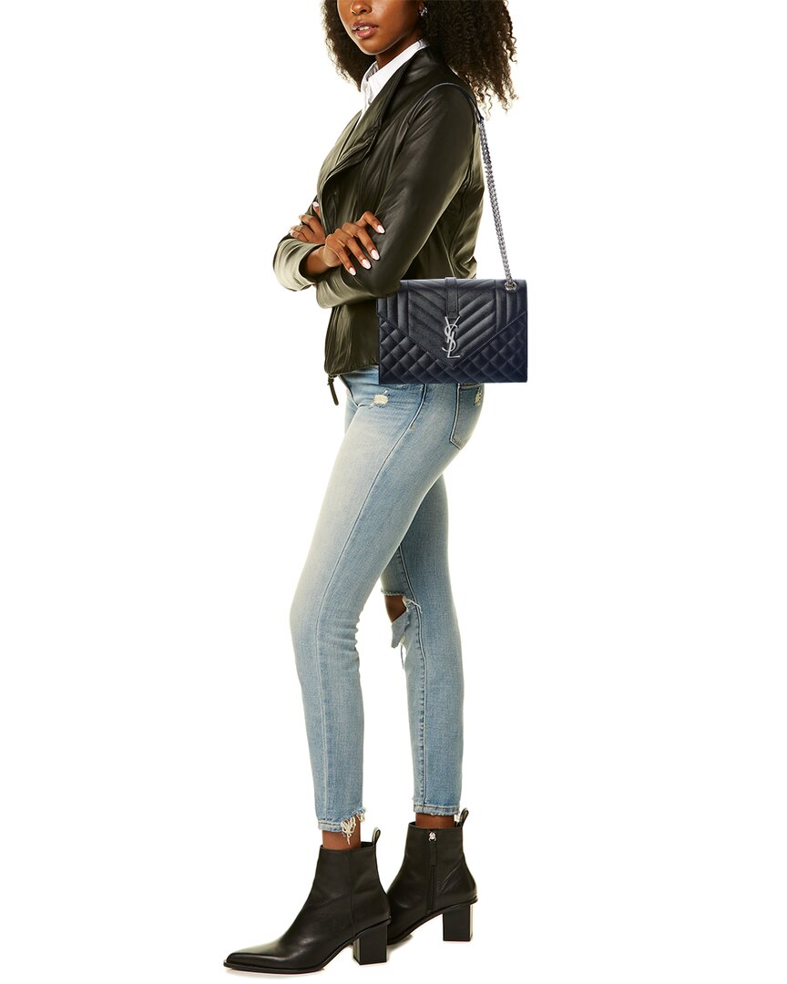 Saint Laurent Envelope Medium Leather Shoulder Bag