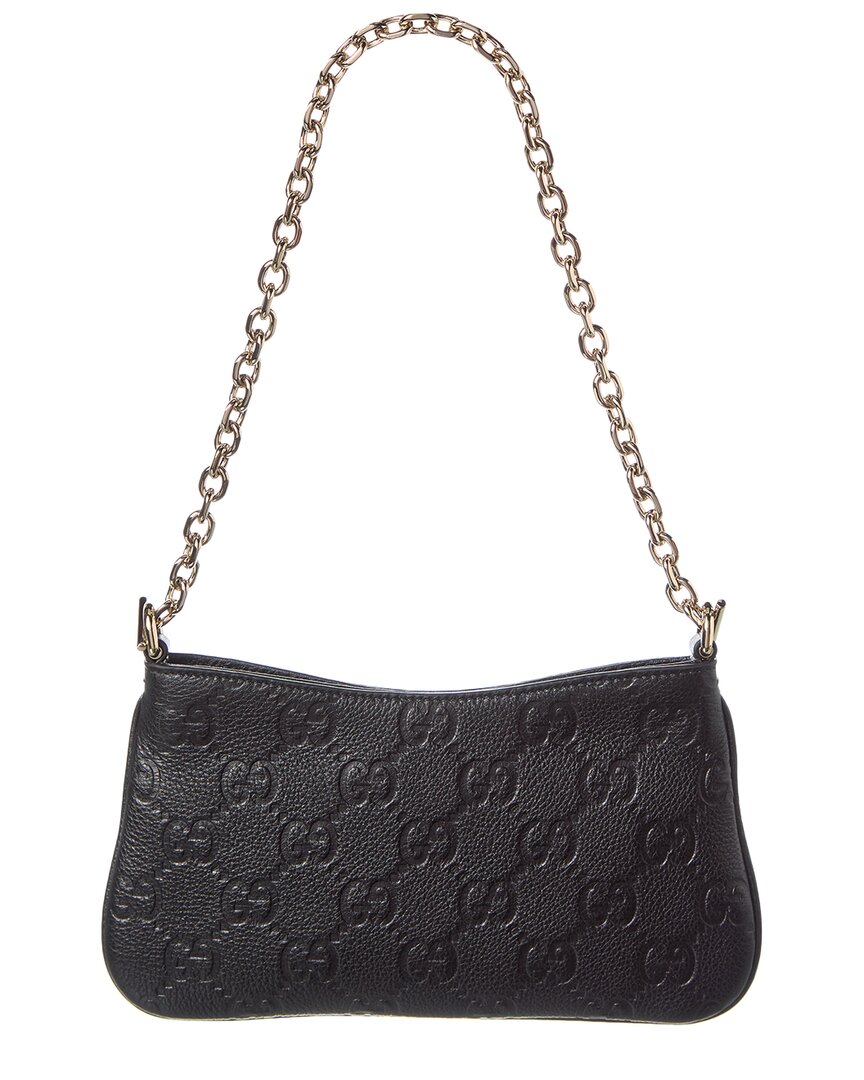 Gucci Gg Emblem Super Mini Leather Shoulder Bag