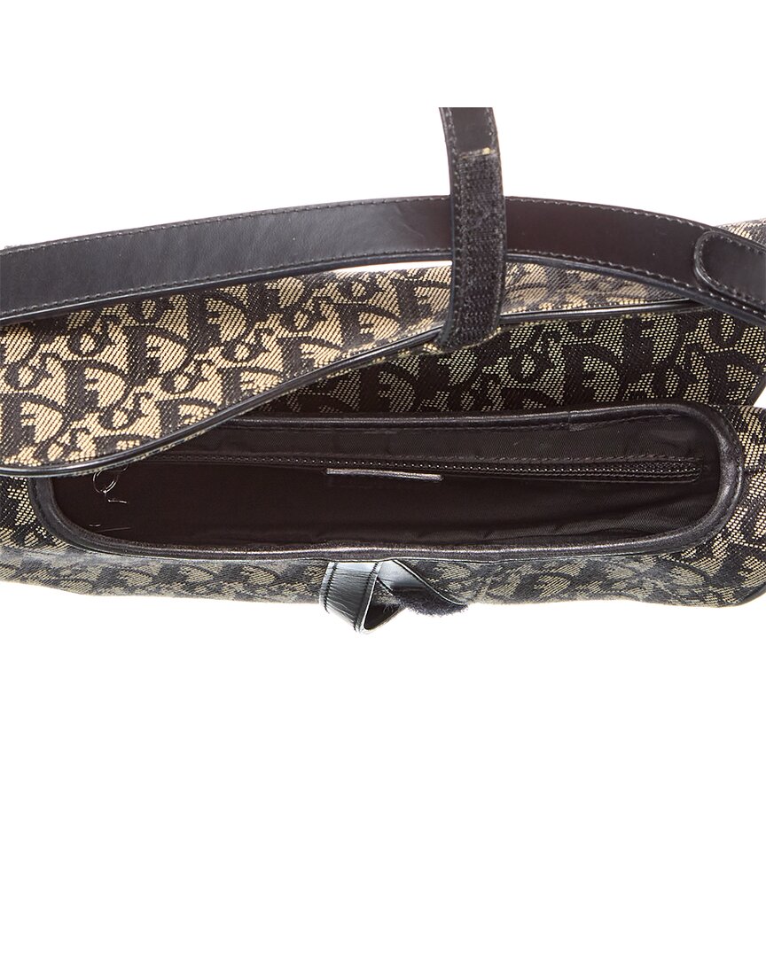 Dior Black Canvas Oblique Saddle Bag (  )