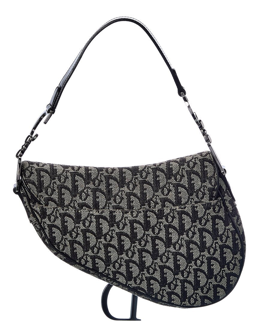 Dior Black Trotter Canvas Saddle Bag (  )