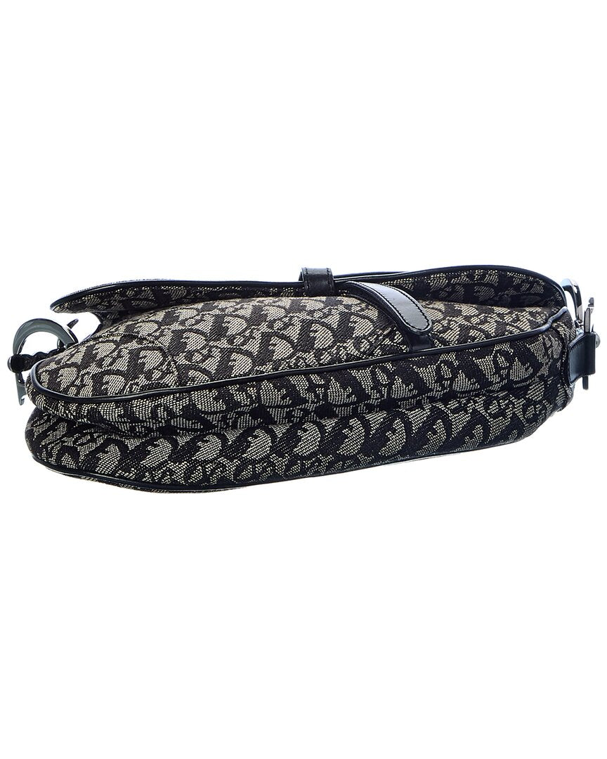 Dior Black Trotter Canvas Saddle Bag (  )