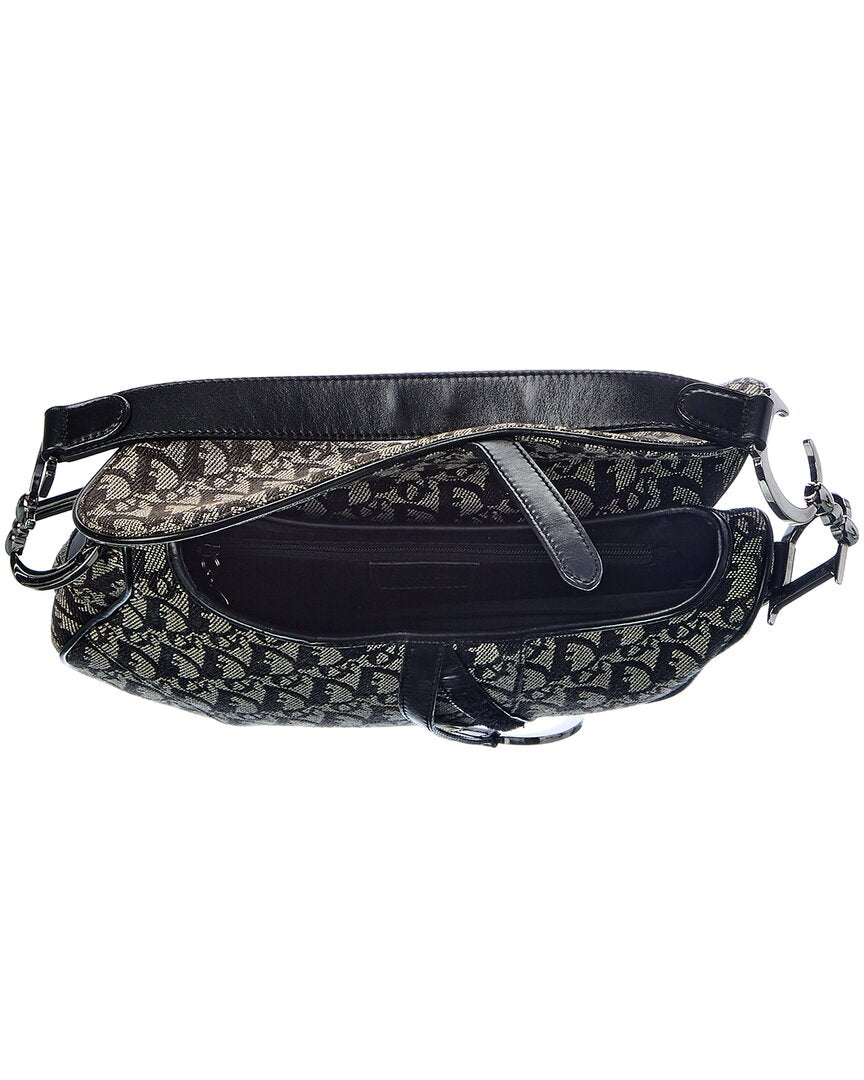 Dior Black Trotter Canvas Saddle Bag (  )