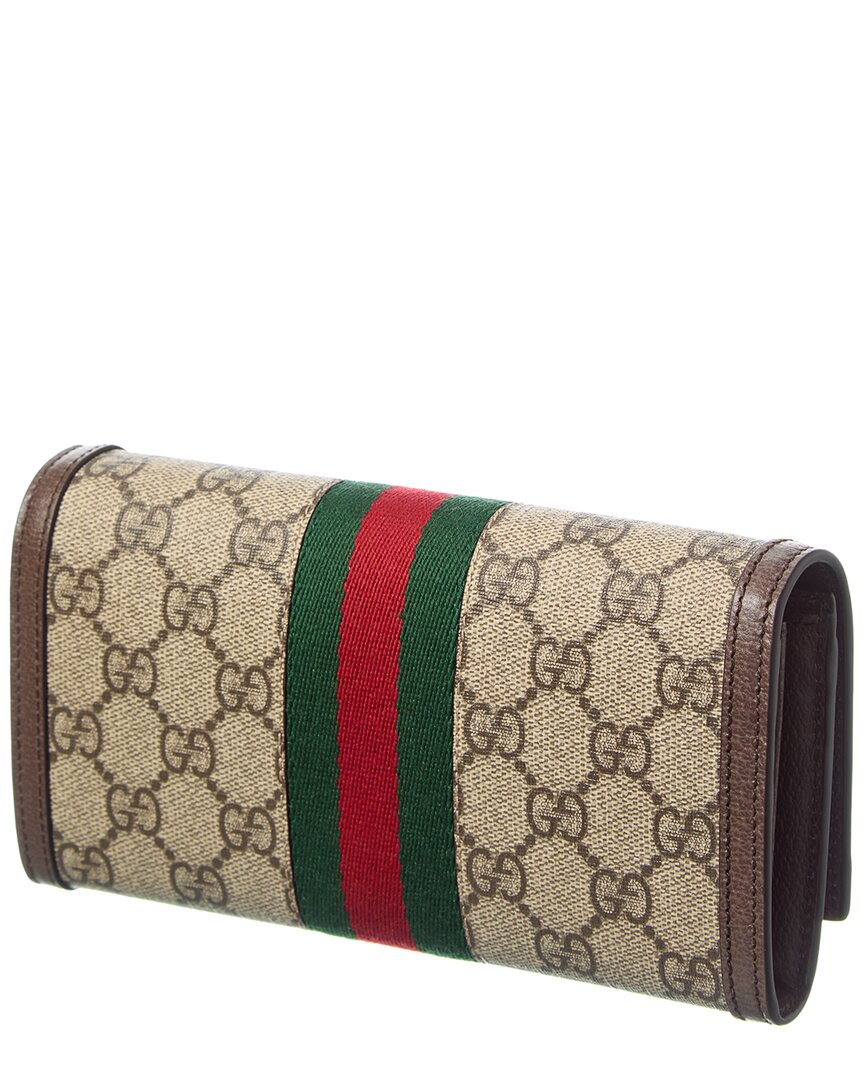 Gucci Ophidia Gg Supreme Canvas & Leather Wallet On Chain